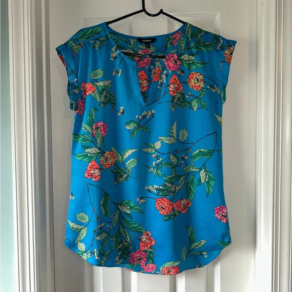 Floral Blue Top